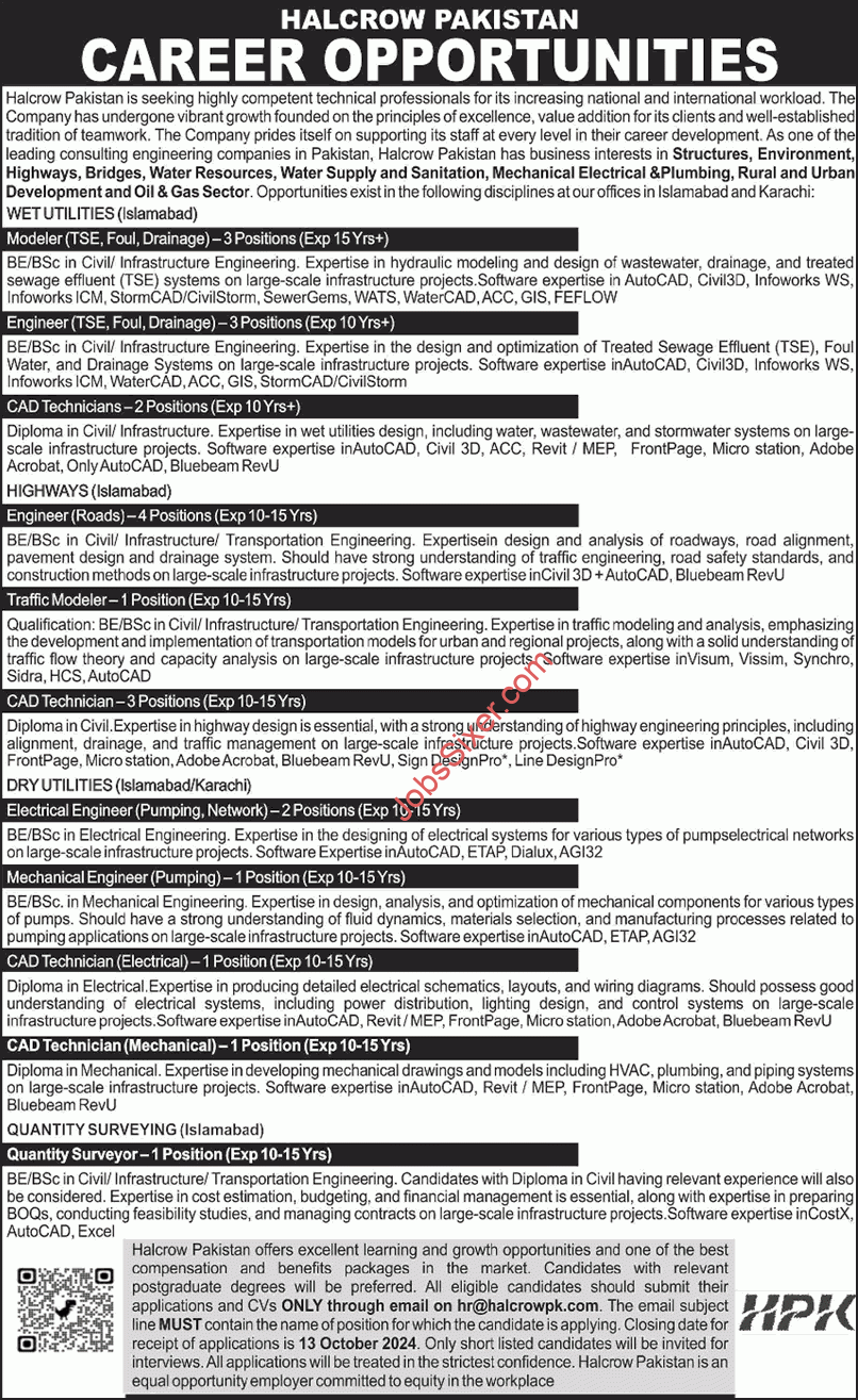 Halcrow Pakistan Jobs 2024 