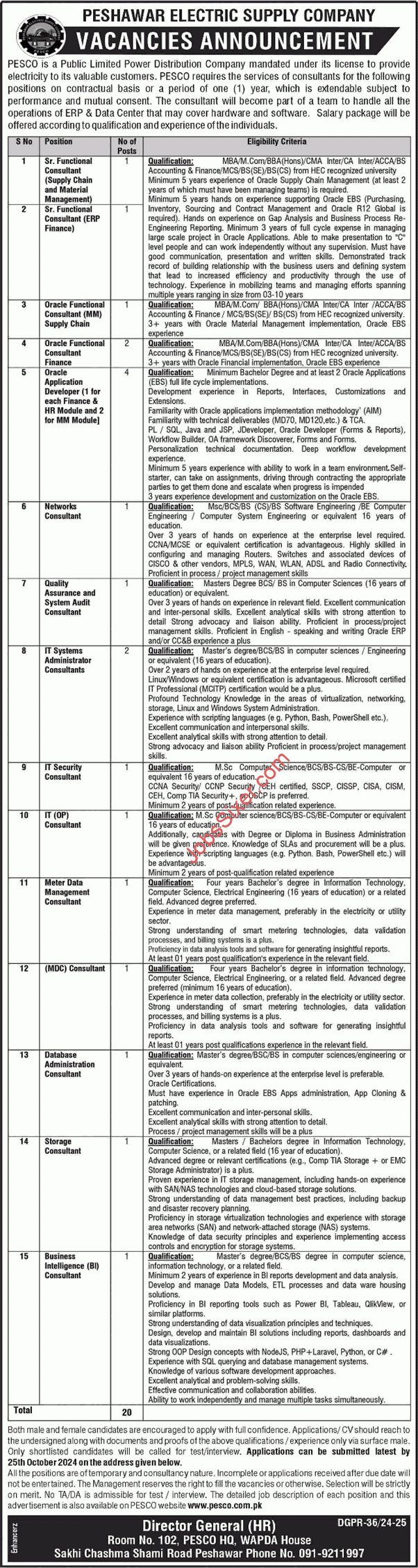 PESCO Jobs 2024 